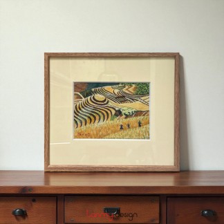 Tranh thêu tay - Ruộng bậc thang màu - size nhỏ